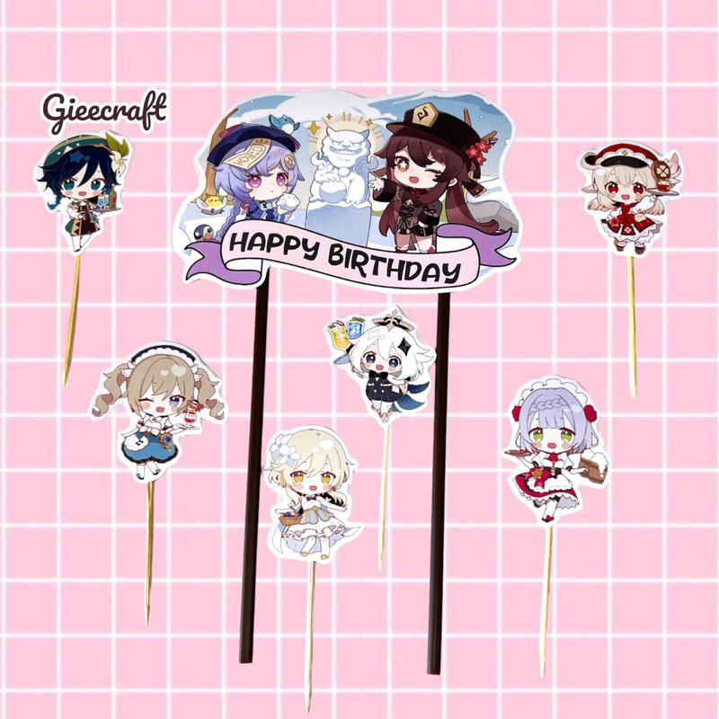 Cake Topper GENSHIN IMPACT / Topper Cake GENSHIN IMPACT / Hiasan Kue GENSHIN IMPACT / GENSHIN IMPACT