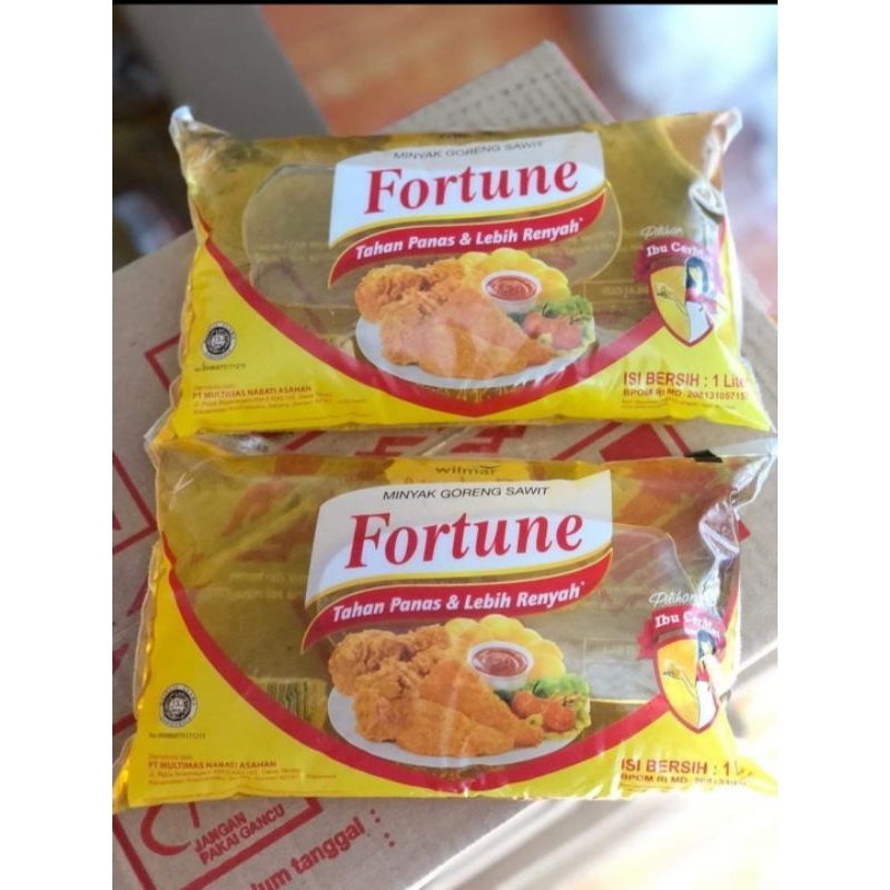 minyak goreng Fortune bantal 1 dus isi 12