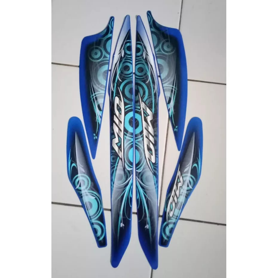 stiker striping yamaha mio smile 2011 2012 cw biru lis body original