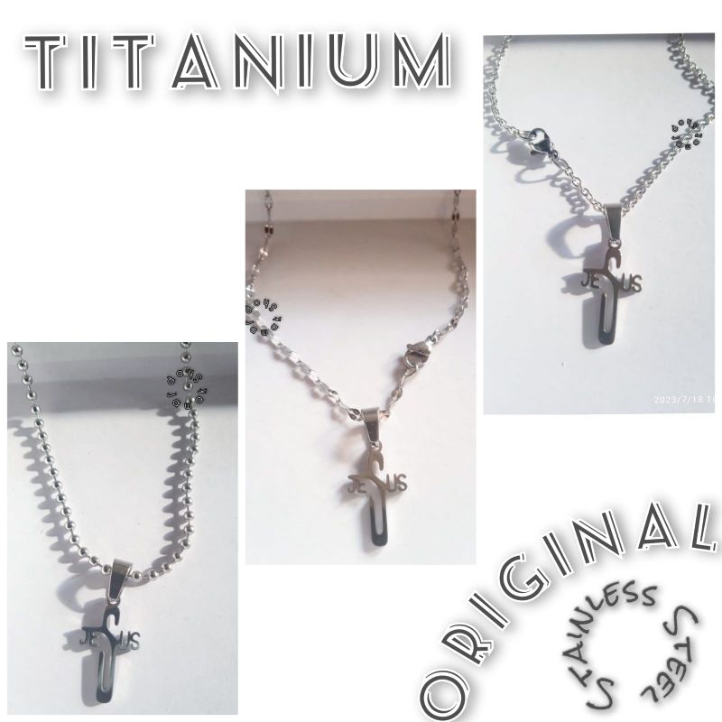 LIONTIN SALIB KALUNG TITANIUM SALIB PRIA WANITA SALIB KEC D457