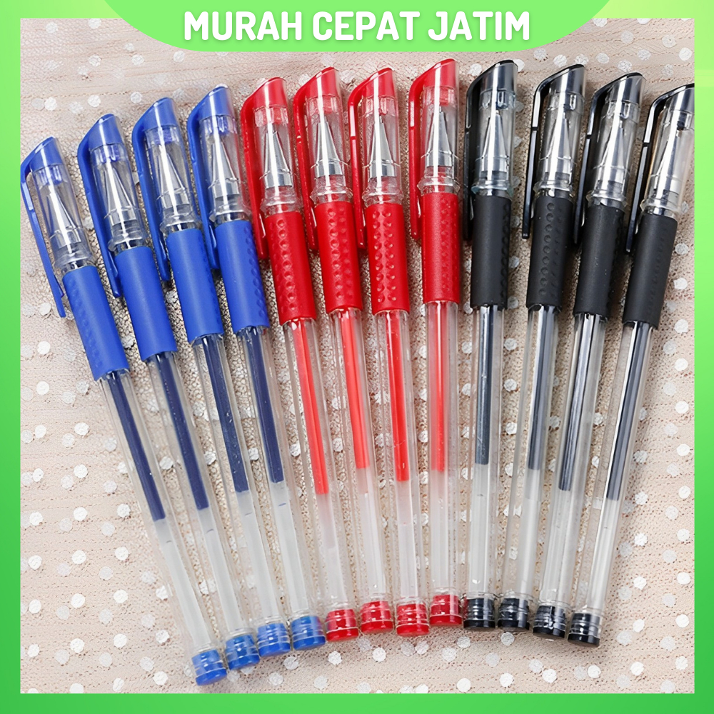 

Ballpoint gel pulpen warna merah hitam biru refill isi ulang