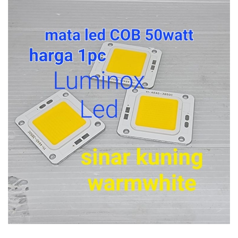 mata led kuning 50watt 50w / chip pju led 50 watt - mata sorot cob 50w warmwhite