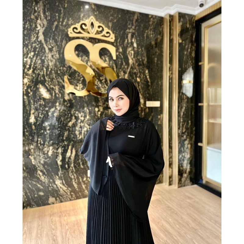 gamis dress plisket shellasaukia