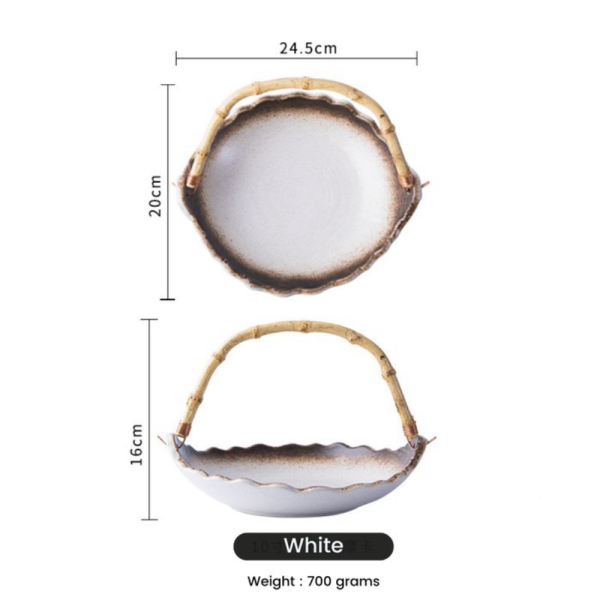 

saji Murah Plate piring Promo lauk - White piring / handle Serving TORU handle with /