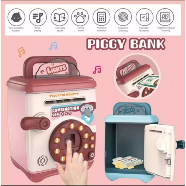 

Limited Jual Anak Password Mainan Fingerprint Celengan with Edukasi Merah Electric ATM - Muda