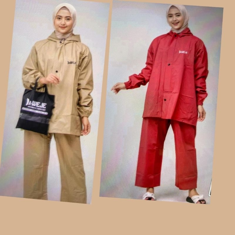 Jas Hujan kekinian celana baju weje