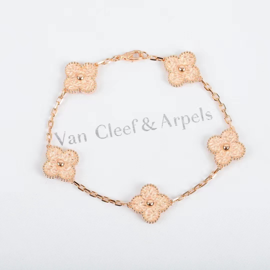 Vca Van Cleef&Arpels gold stamping Four-leaf clover bracelet