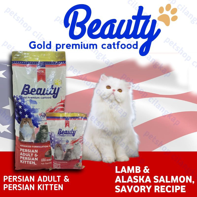 Makanan Kucing Premium BEAUTY GOLD Persian Adult & Kitten 1kg | dryfood beauty gold makanan kucing