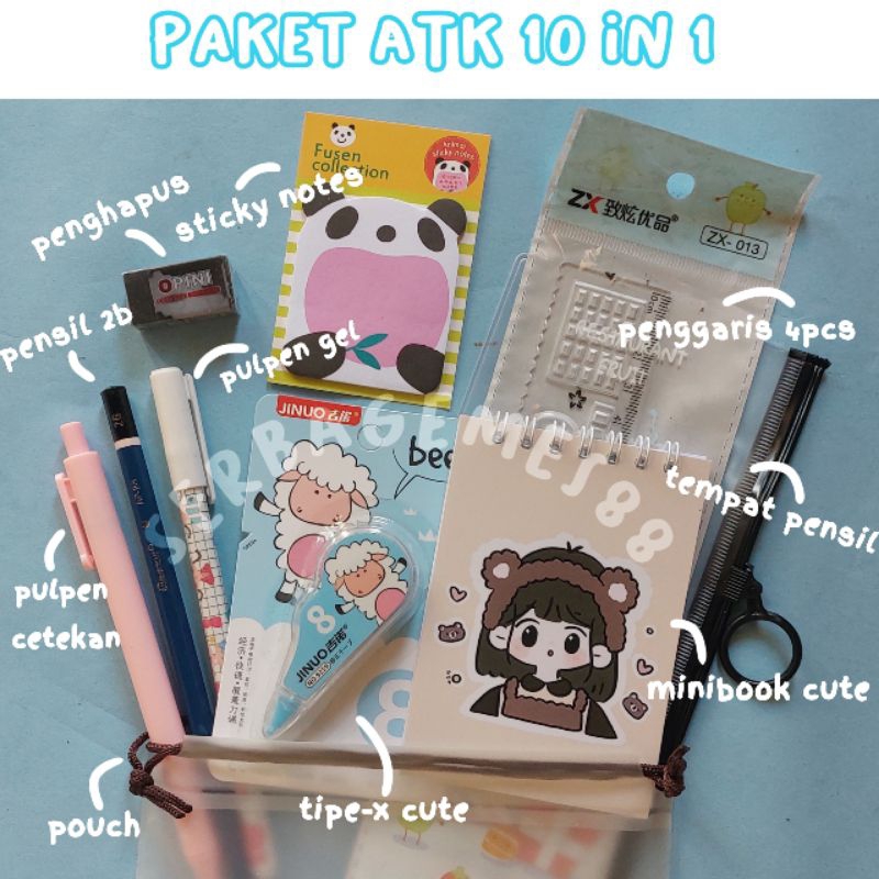 

serbagemes88 - SET ALAT TULIS LENGKAP 10 in 1 KARAKTER LUCU / STATIONERY LENGKAP