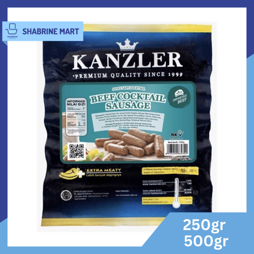 

Kanzler Beef Cocktail Sausage/ Sosis Kanzler 250gr / 500gr