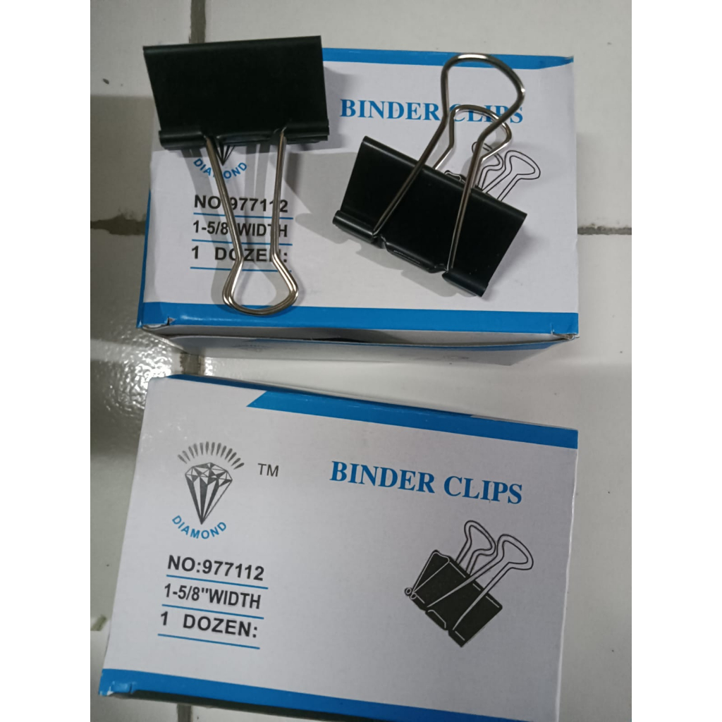 

KK Binder Clip 41 mm Klip Penjepit Kertas Warna Hitam Per 12 Pcs