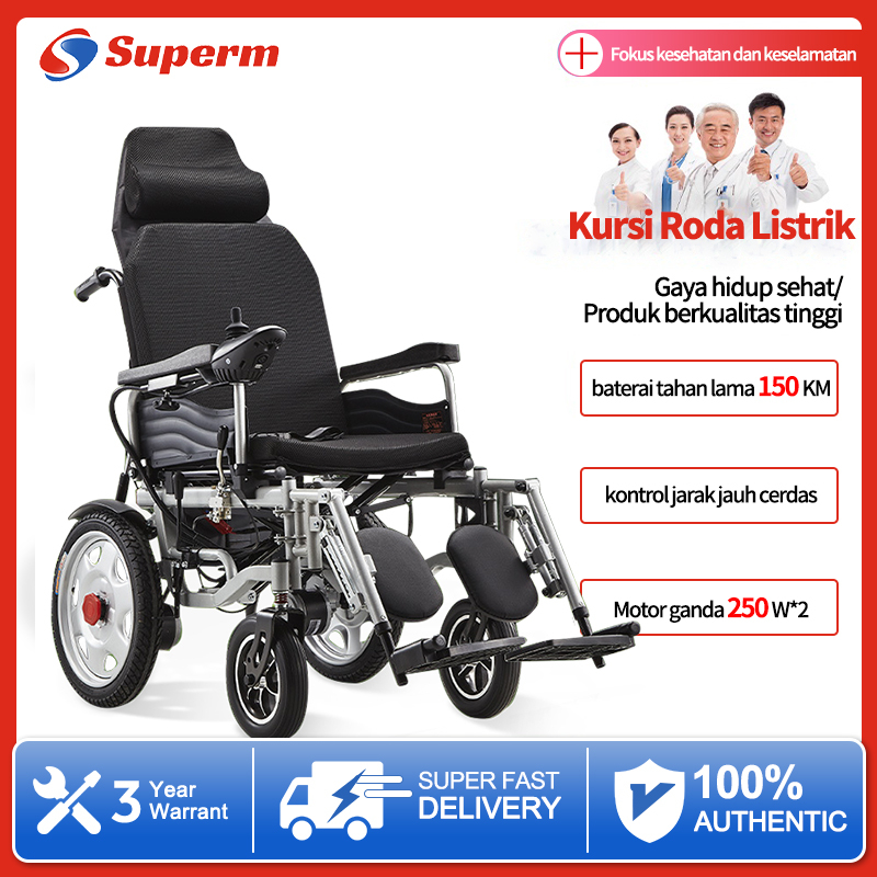 Kursi Roda Lipat Listrik Otomatis / Kursi Roda Lipat / Kursi Roda Medis / Kursi Roda Traveling