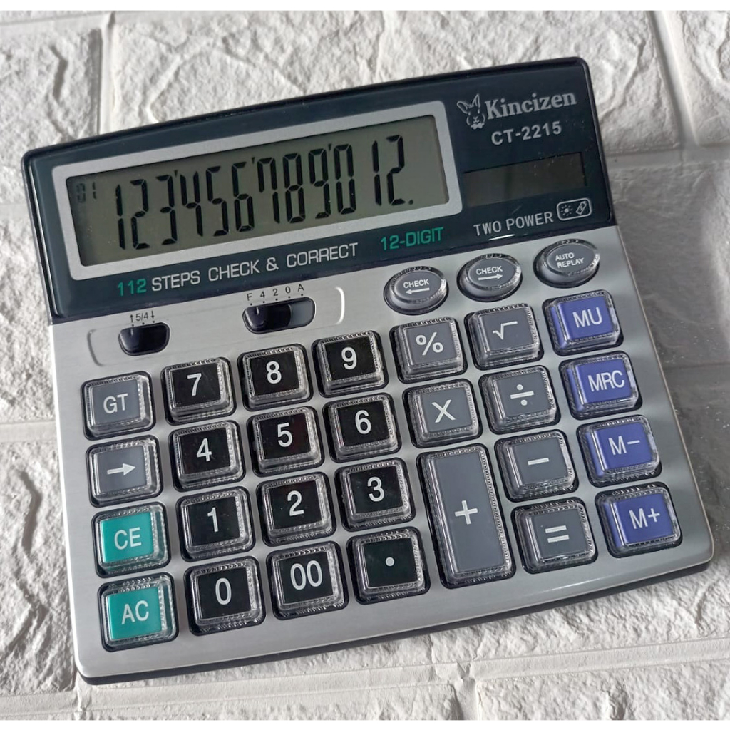 

kalkulator dagang 12digit - tombol mika - check - correct - 2215 - mr.electroid