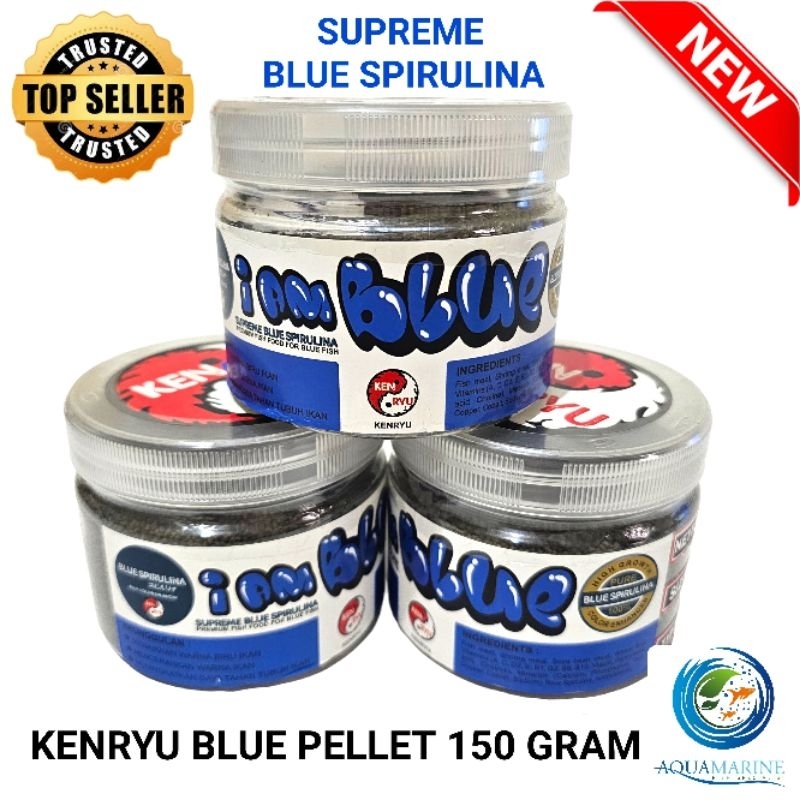 KENRYU SUPREME BLUE SPIRULINA I AM BLUE PREMIUM BLUE PELLET Pakan Pelet Ikan Biru Pelet Channa Louha