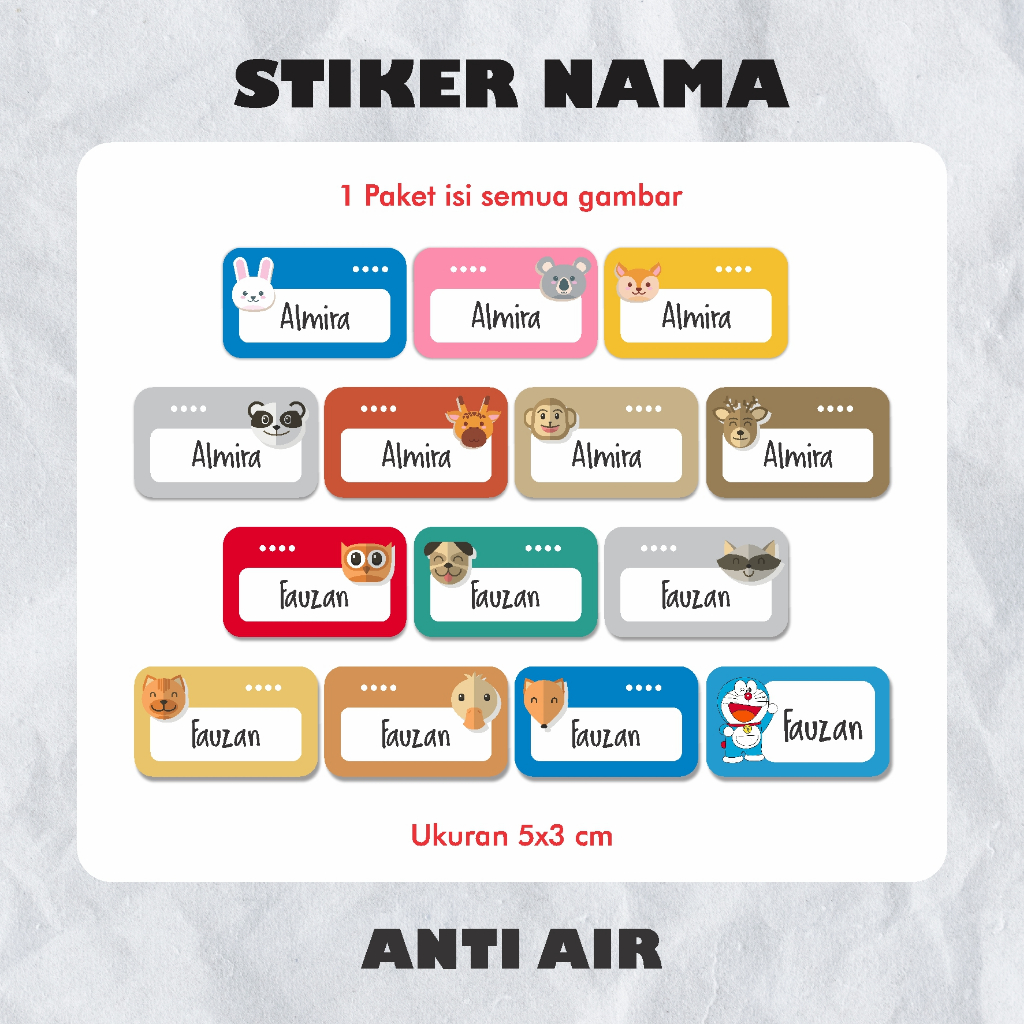 

Stiker Nama Custom Anak Sekolah Anti Air High Quality