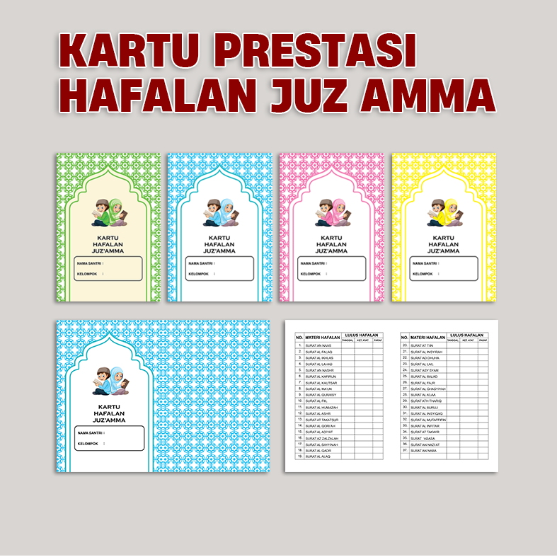 

KARTU PRESTASI HAFALAN JUZ AMMA TPQ DINIYAH CUSTOM NAMA LEMBAGA