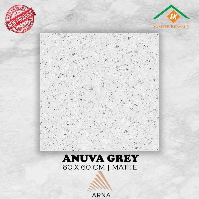 Granite lantai 60x60 Anuva grey / Arna / Terazzo / Matt