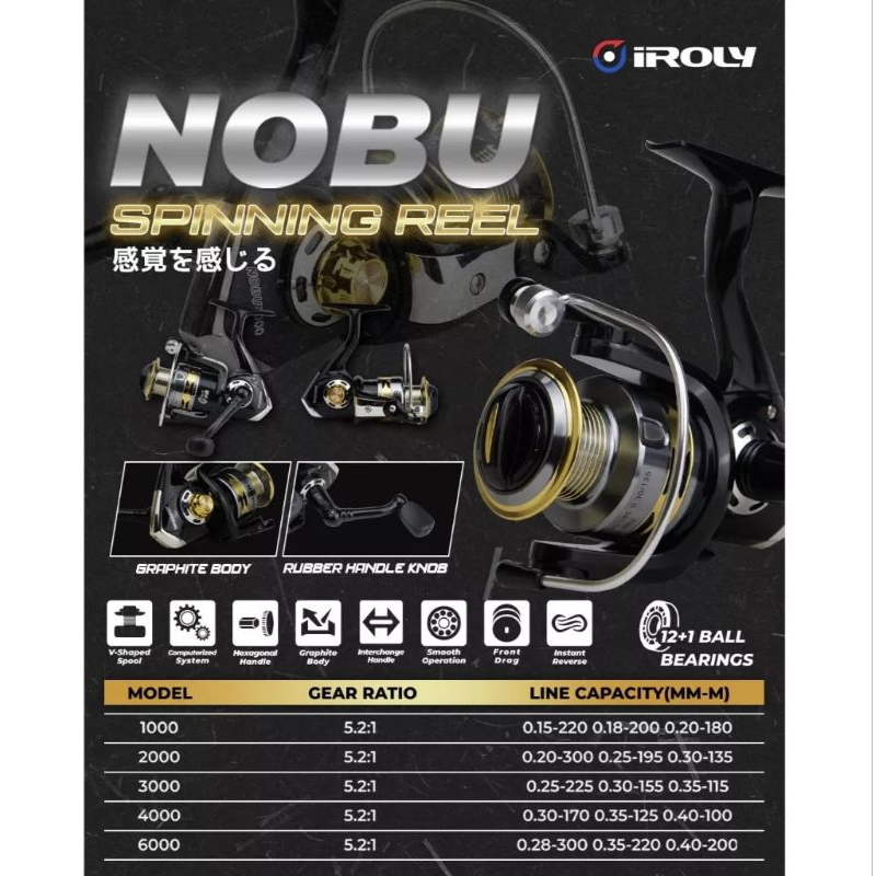 Reel iroly Combat / iroly Nobu One Way 12+1 Ball Bearing