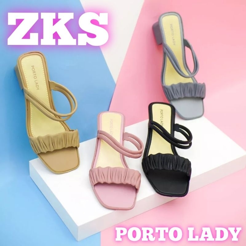Sandal Wanita Wedges Karet Jelly Casual Wedges Porto Lady ZKS