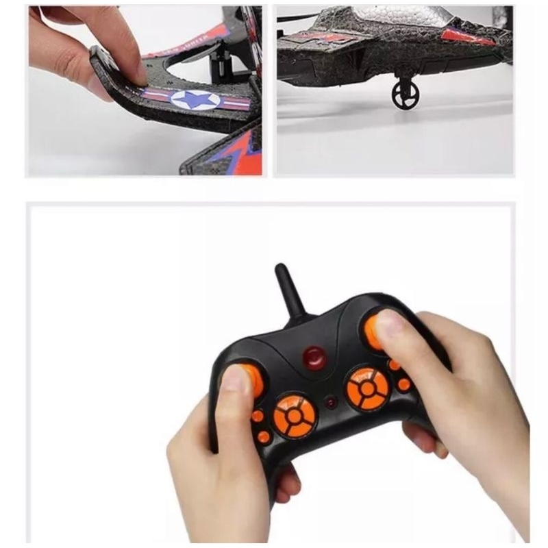 RC Plane 4 Motor blade pesawat drone Quadcopter JET Fighter VTOL Merah