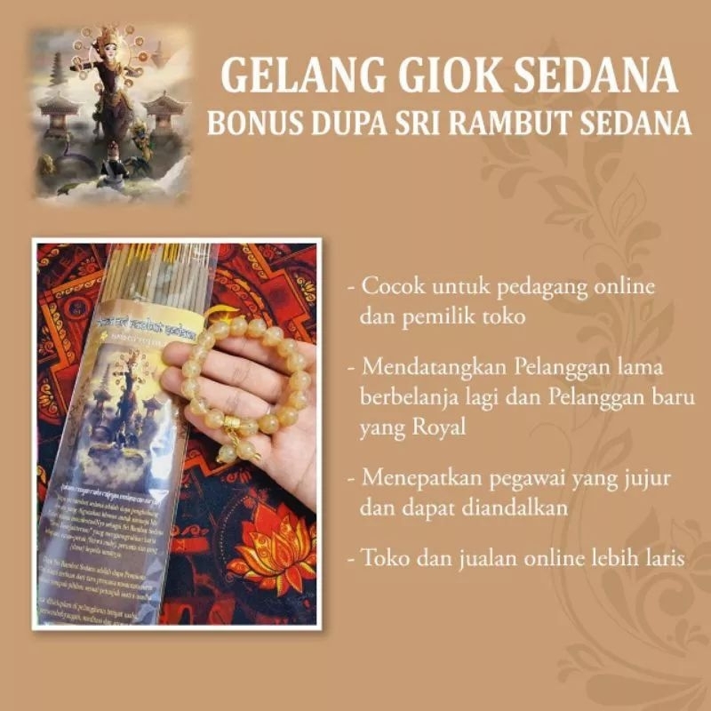 Gelang Giok Sedana Free Dupa Sri Rambut Sedana