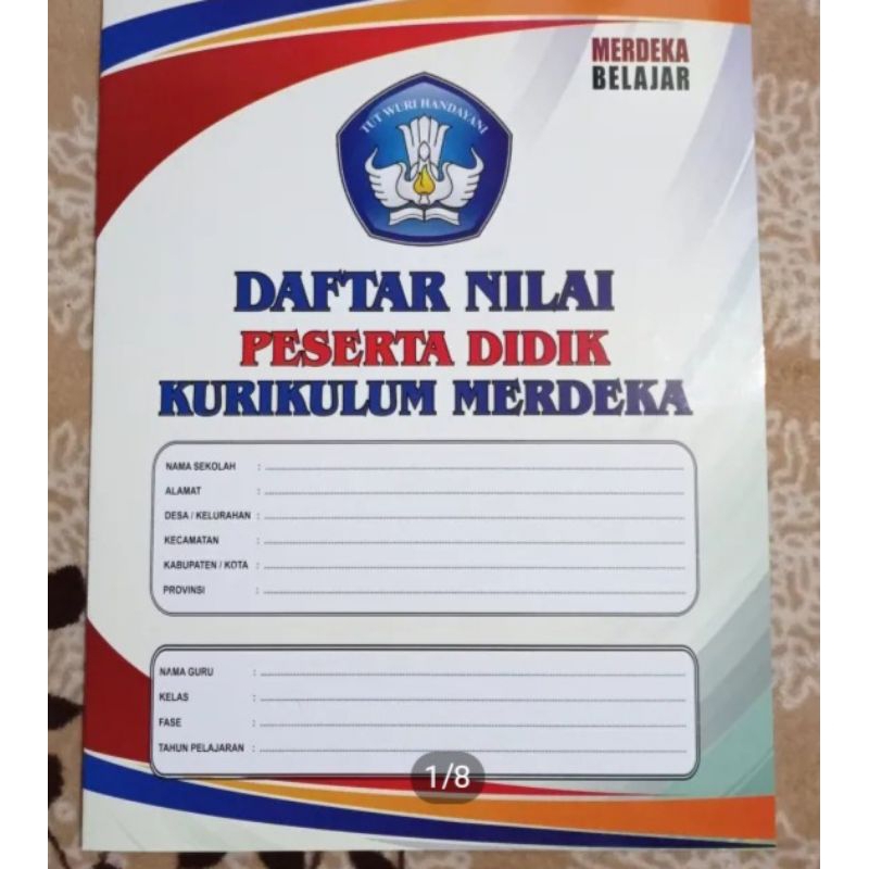

daftar nilai kurikulum merdeka...satu paket isi 5 buku