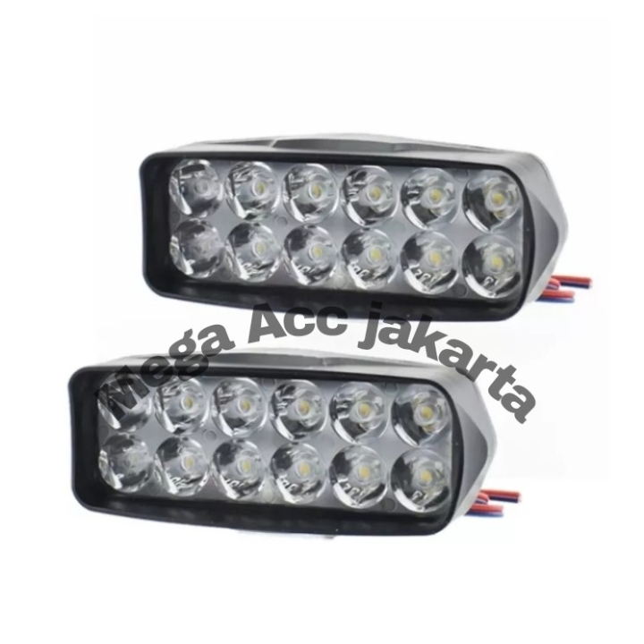 (2PCS) LAMPU TEMBAK SPION 12 MATA 12 LED 12 VOLT SUPER TERANG ANTI AIR