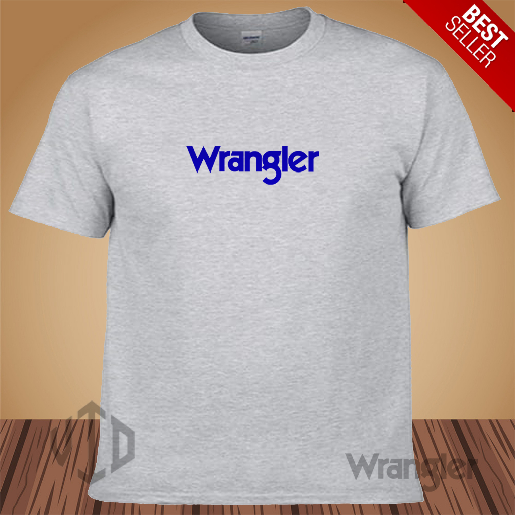 Kaos Keren Lengan Pendek LOGO WRANGLER MOTIF BIRU Distro Premium / Kaos Murah / Kaos Ukuran Jumbo/Pr