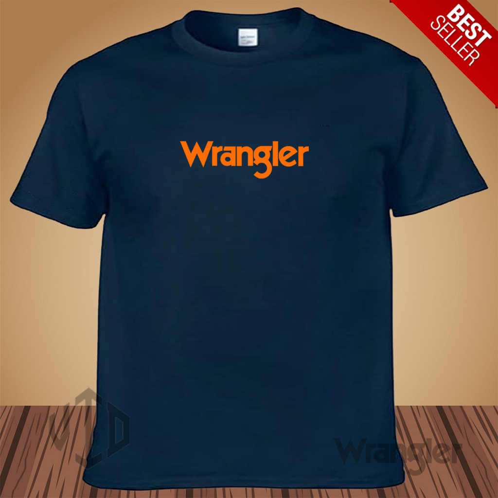 Kaos Keren Lengan Pendek LOGO WRANGLER MOTIF ORANGE Distro Premium / Kaos Murah / Kaos Ukuran Jumbo/