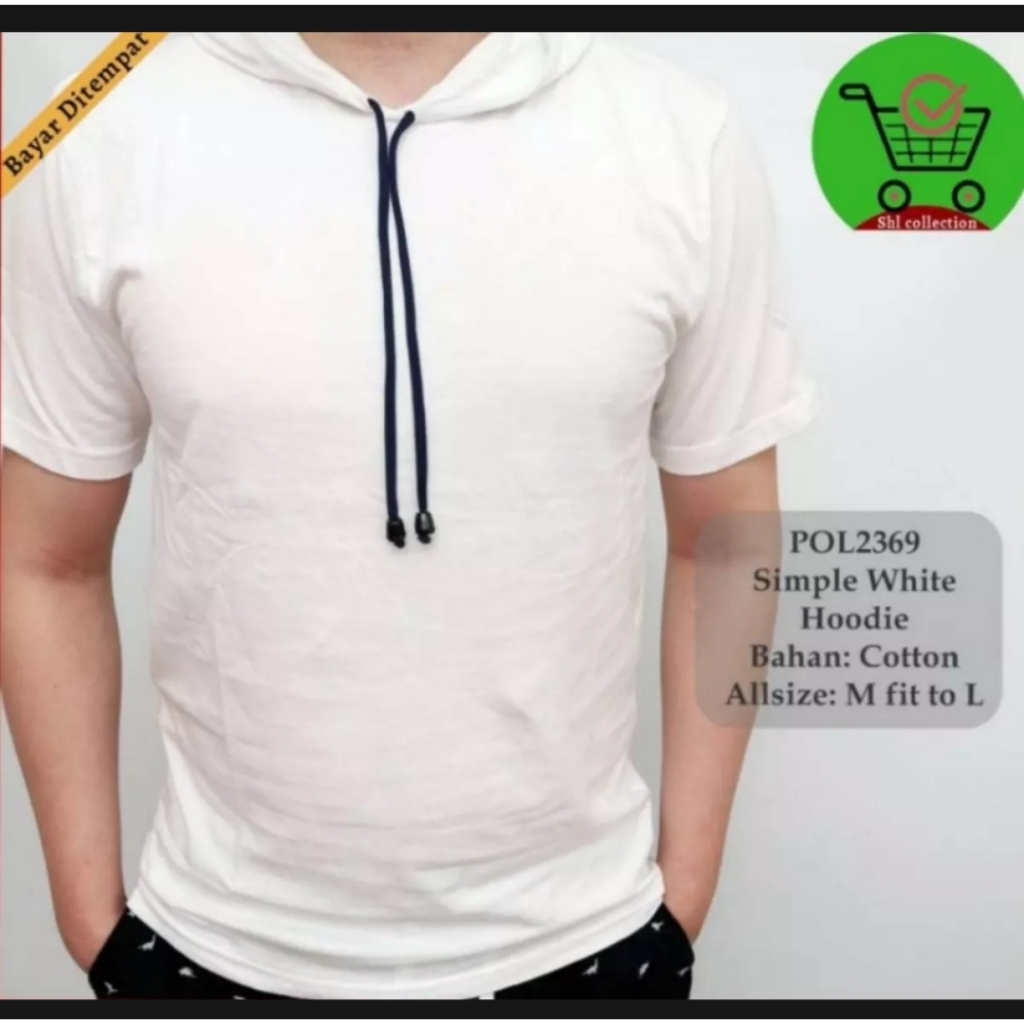 Kaos Hoodie Kupluk Lengan Pendek Polos / Kaos Lengan Pendek Kupluk Polos / Kaos Hoodie Santai Lengan