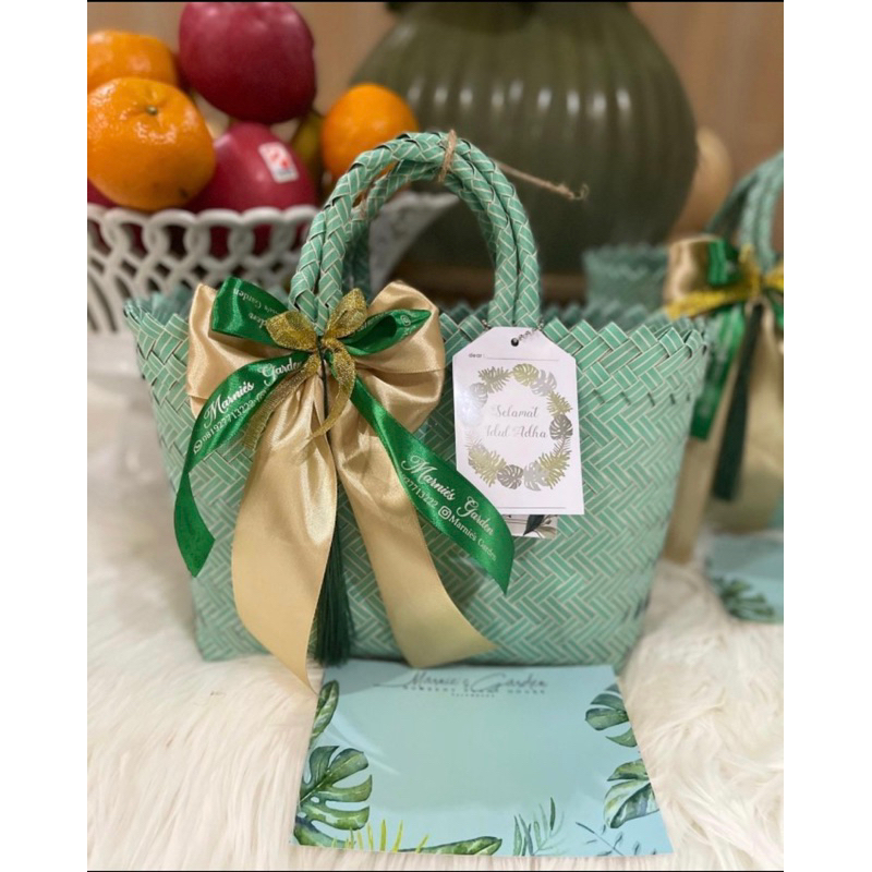 

Tas Anyam Plastik Hijau + pita