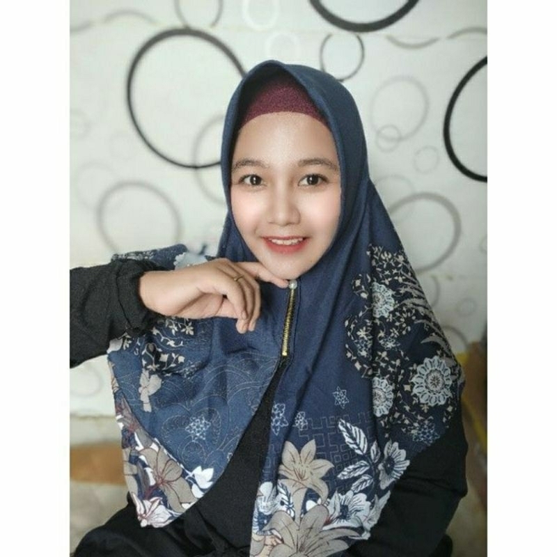 hijab Segiempat Instan Motif Ziper Segiempat Motif Ziper Resleting jilbab ziper