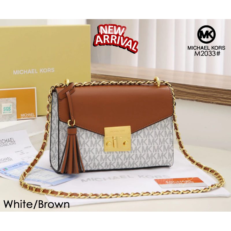 TAS SELEMPANG MINI RANTAI BESI coklat kulit