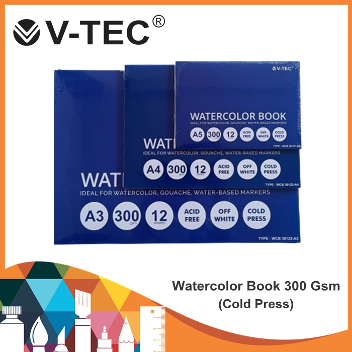

V-Tec Watercolor Book 300 Gsm Cold Press/ Watercoloor / Watercolor book