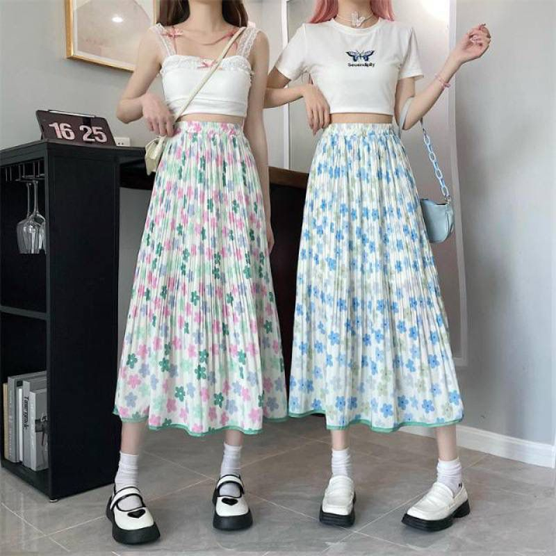 ROK PLEADS BABYDOLL 7/8 MOTIF FLOWER FULL PRINT WANITA ROK PAYUNG PLEADS BABYDOLL 7/8 WANITA PINGGAN