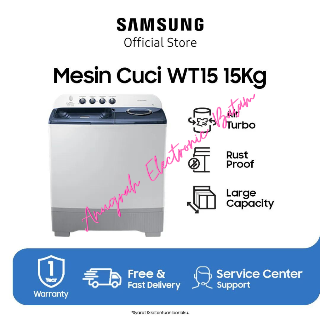 SAMSUNG MESIN CUCI 2 TABUNG 15 KG WT15K5200MB BATAM