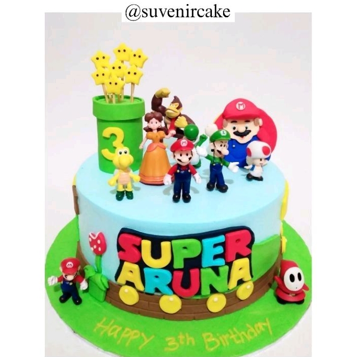 

Cake mario bross/mario bross cake/kue ulang tahun mario bross/kue ultah mario bross/mario bross/cake