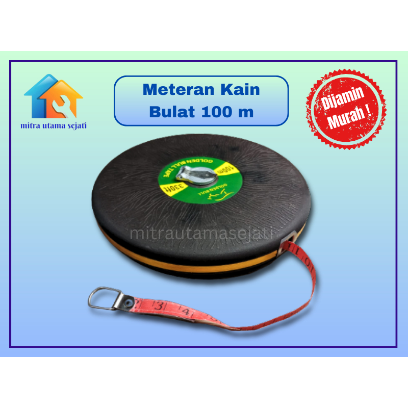 Meteran Kain Bulat 100 m Meteran Rol Bulat Bangunan