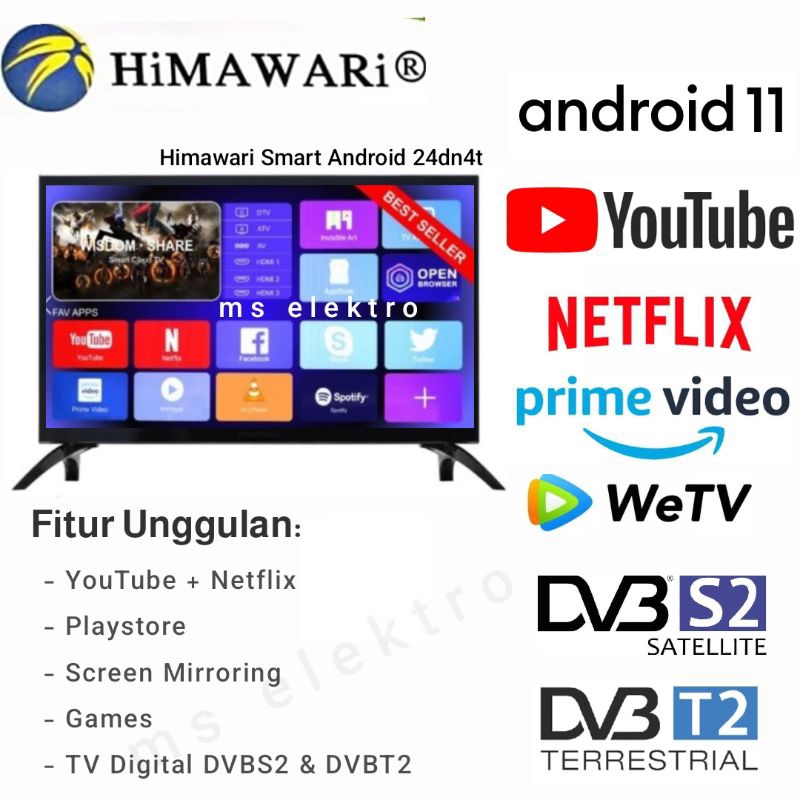 TV LED Himawari 24 inch Smart Android 24dn4t YouTube
