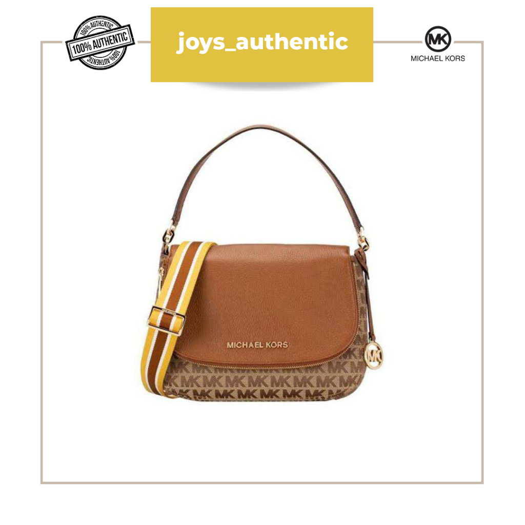 Tas wanita Michael kors Bedford Flap Medium beige coklat ebony woman bag authentic original