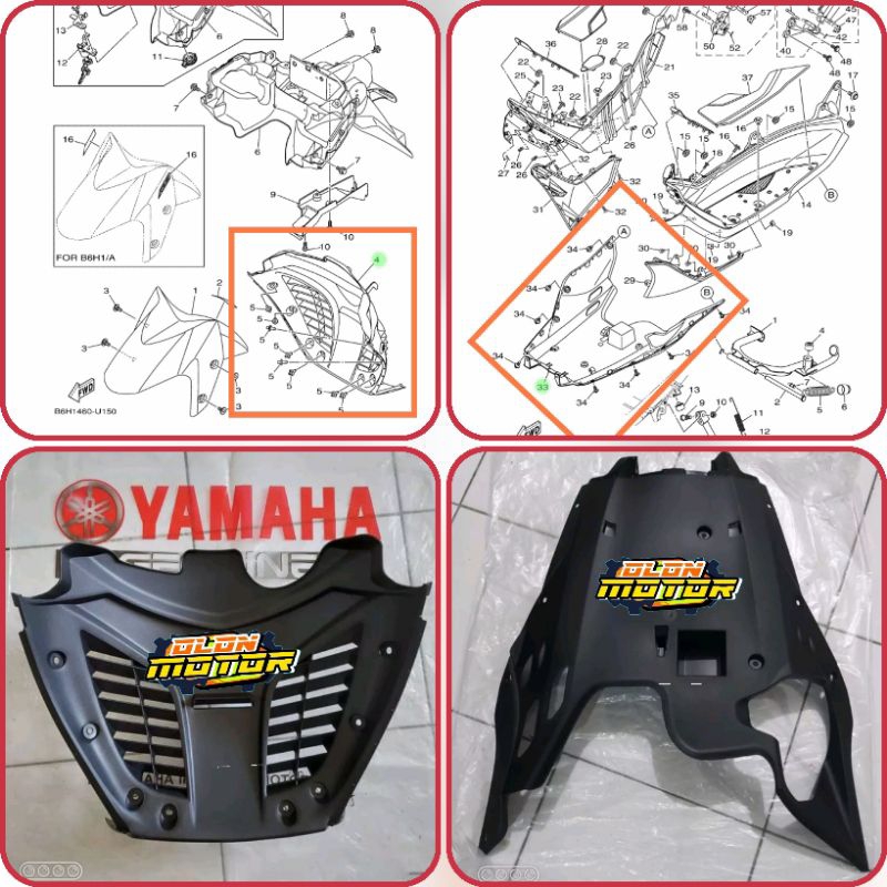 COVER DEK PARUH & DEK KOLONG ALL NEW NMAX 155 ORIGINAL YAMAHA
