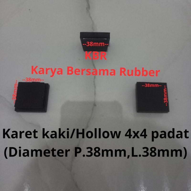 karet kaki/hollow 4x4 padat