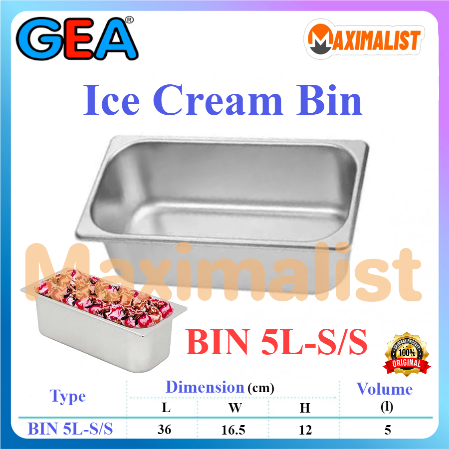 GEA BIN5L S/S BIN 5 Liter Ice Cream BIN 1/2-80T BIN 5,2 Liter Ice Cream BIN - Tempat Penyimpanan Ice