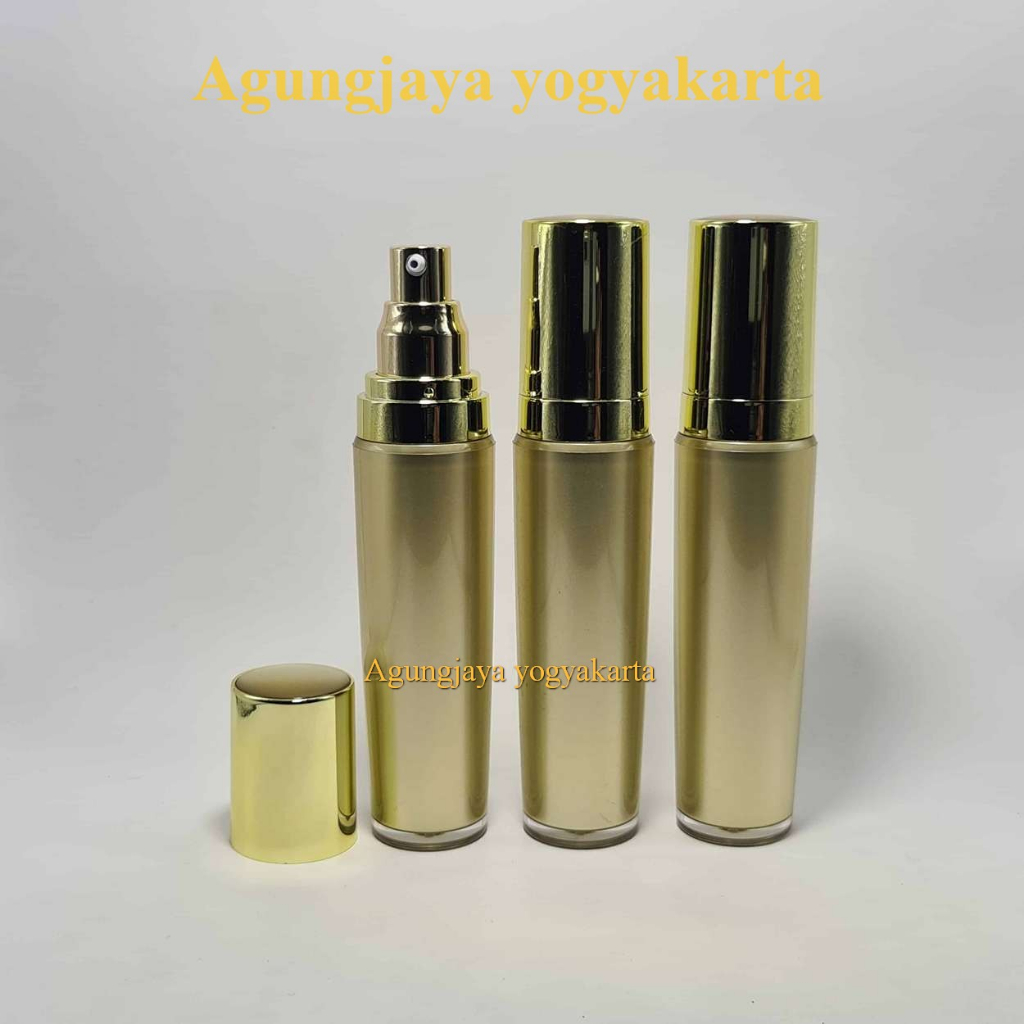 Vaccum Airless 50 ml Pretty Gold / Botol Acrilic / Airless / Botol Serum / Botol Skincare / Airless 