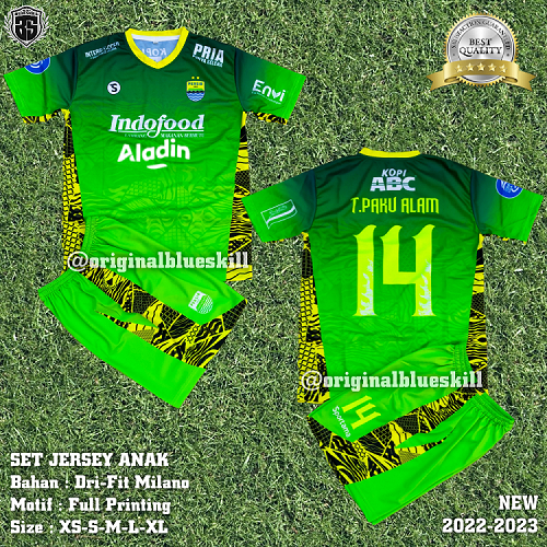 Setelan baju persib anak terbaru 2022/2023 / pakaian olahraga anak setelan jersey persib / jersey persib setelan sepak bola anak / jersey persib anak terbaru