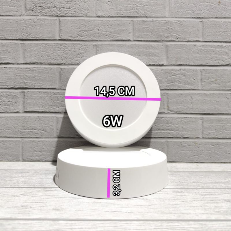 INTERLUC LAMPU DOWNLIGHT PANEL LED 6W OB BULAT OUT BOW TEMPEL PLAFON CAHAYA 3000K 4000K 6500K PUTIH 