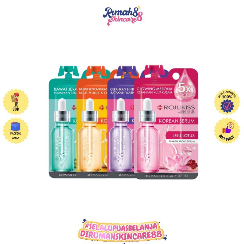ROJUKISS Korean Serum Sachet 8ml ALL VARIANT  [Orange C+ Brightening | Eggplant Darkspot | Jeju Lotu