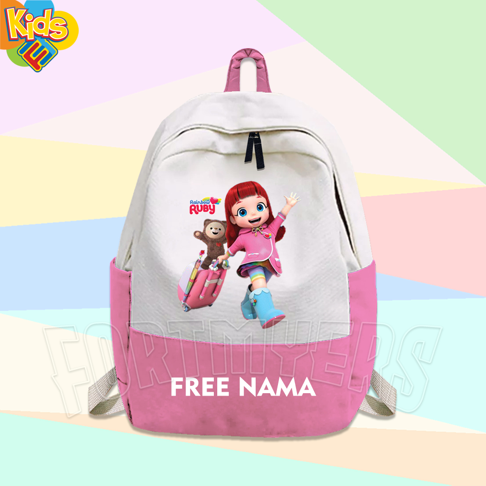 TAS RANSEL ANAK TAS SEKOLAH ANAK RAINBOW RUBY FREE CETAK NAMA