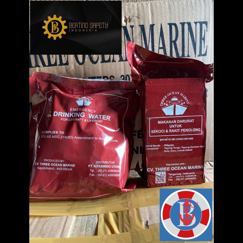 

Makanan & Minuman Emergency Food Ration Three Ocean & Drinking Water