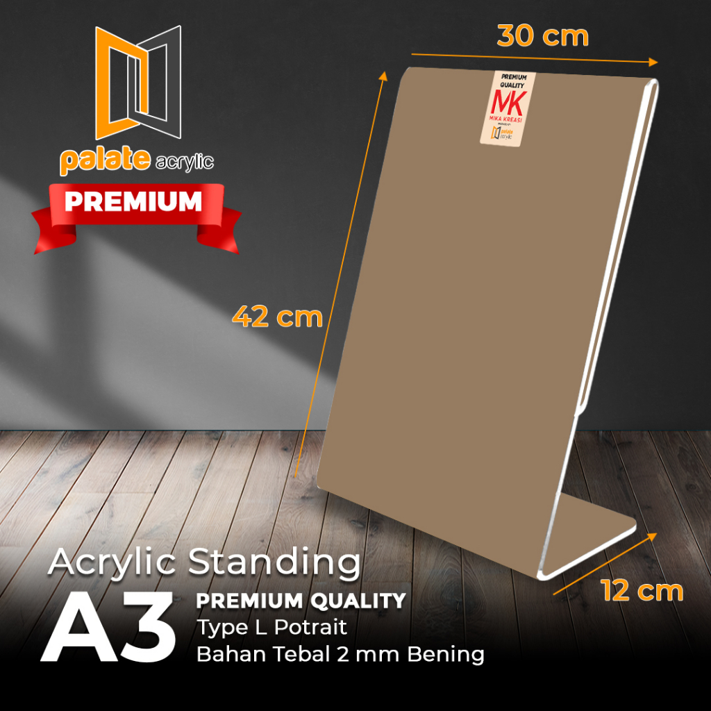 

AKRILIK TENT HOLDER A3 L PORTRAIT - 2MM PREMIUM